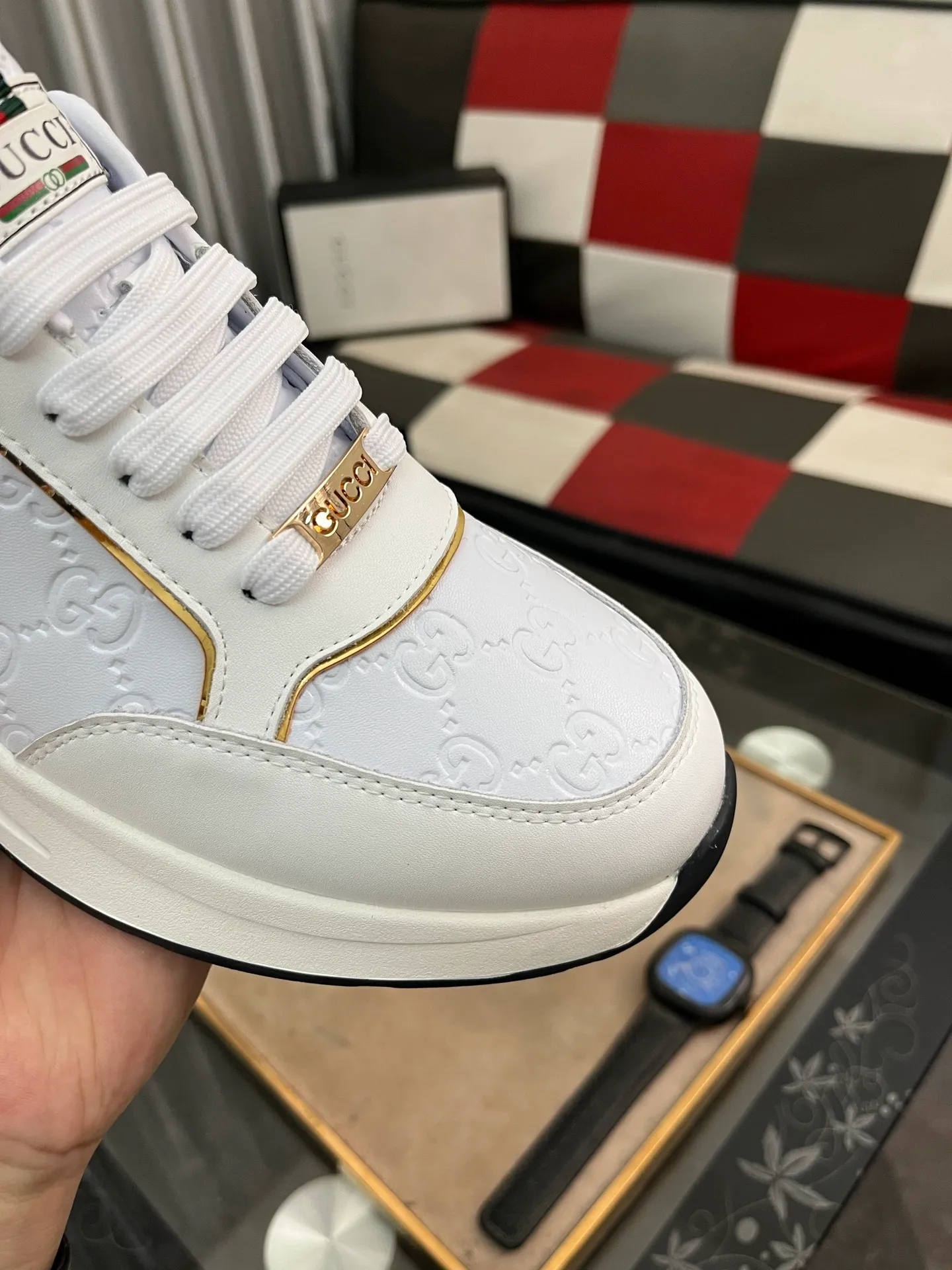 Men's shoes 💰420⌚️⌚️[GUCCI] The latest trendy men's casual shoes, the fabric is made of embossed cowhide imported from Italy, comfortable sheepskin lining + feet, the original outsole is wear-resistant and non-slip, high-level version, exquisite workmanship. Code number: 38-442️⃣Colors available